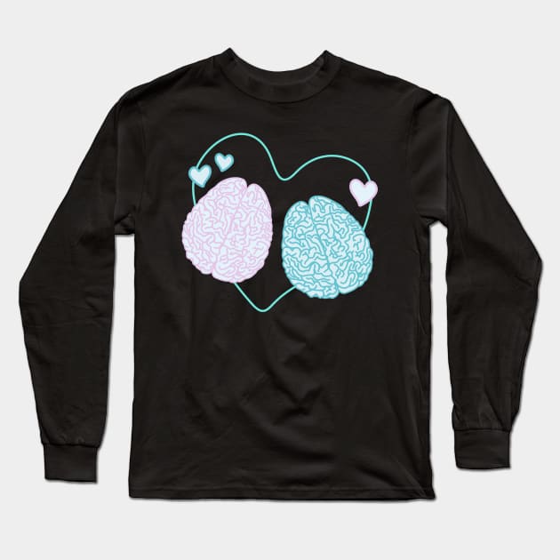 Pastel Brains in Love Long Sleeve T-Shirt by XOOXOO